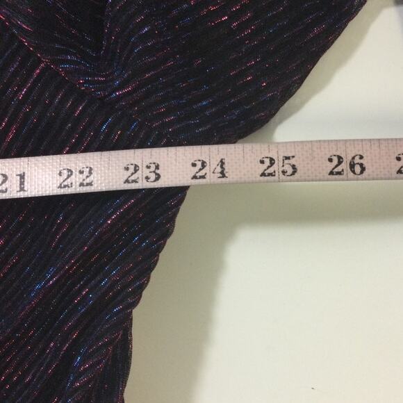 BLOOMCHIC 22-24 3X Plus Luxe Mesh Pleated Elastic Waist Wrap Midi Dress NWT B101 - Picture 6 of 10